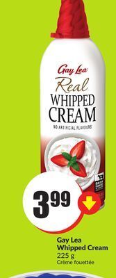 Chalo FreshCo Gay lea whipped cream 225 g offer