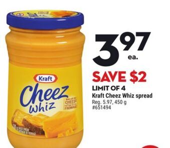 Kraft cheez whiz spread