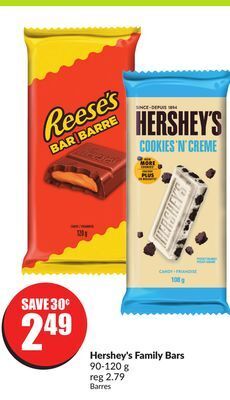 Chalo FreshCo Hershey's family bars 90-120 g offer