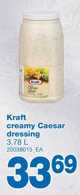 Wholesale Club Kraft creamy caesar dressing, 3.78 l offer