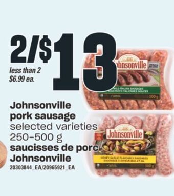 Valu-mart Saucisses de porc johnsonville, 250-500 g offer
