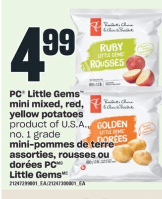 Valu-mart Mini-pommes de terre assorties, rousses ou dorées pc little gems offer