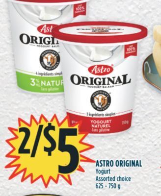 Marché Adonis Astro original yogurt offer