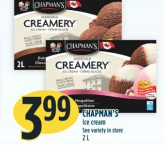 Marché Adonis Chapman's ice cream offer