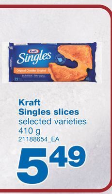 Wholesale Club Singles slices, 410 g offer
