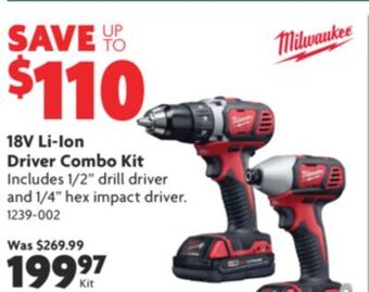 Home Hardware 18v li-ion driver combo kit offer