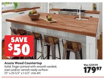 Home Hardware Acacia wood countertop offer