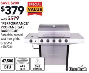 RONA Char-broil performance propane gas barbecue offer