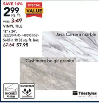 RONA Vinyl tile 12 x 24 offer
