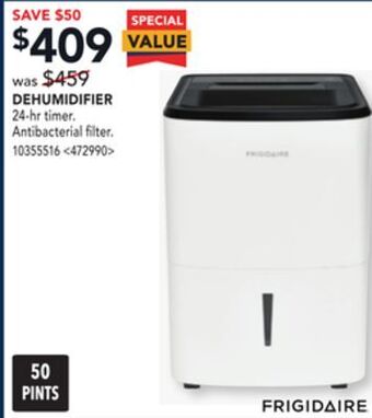 RONA Frigidaire dehumidifier offer