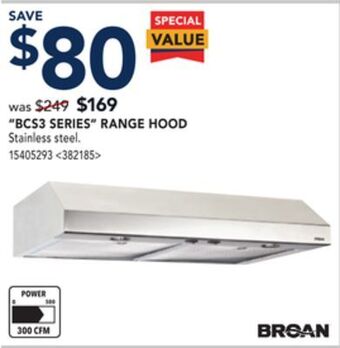 RONA Broan bcs3 series range hood offer