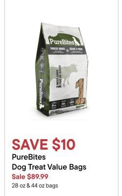 Petvalu Purebites dog treat value bags offer