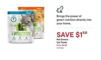 Petvalu Pet greens cat treats offer