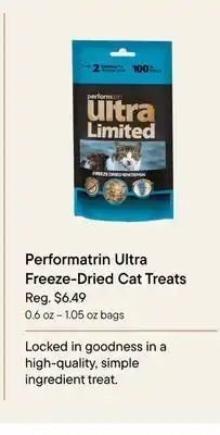 Petvalu Performatrin ultra freeze- dried cat treats offer