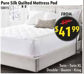 Oxford Mills Pure silk quilted mattress pad offer