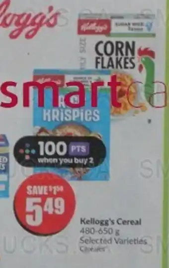 FreshCo Kellogg's Cereal 480-650 offer