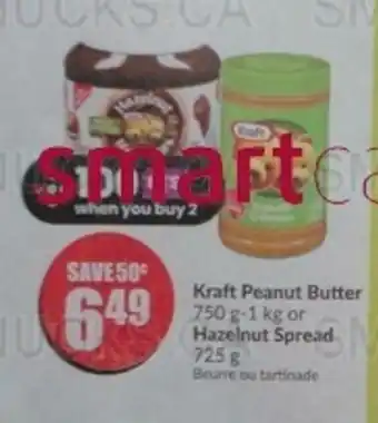 FreshCo Kraft Peanut Butter or Hazelnut Spread offer