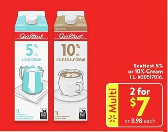 Walmart Sealtest 5% or 10% Cream 1 L offer