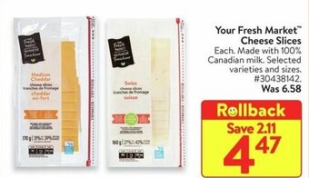 Walmart Your Fresh Market Cheese Slices offer