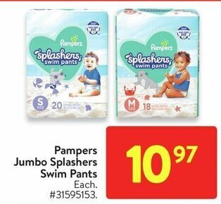 Walmart Pampers Jumbo Splashers Swim Pants offer