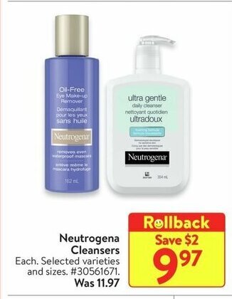 Walmart Neutrogena Cleansers offer
