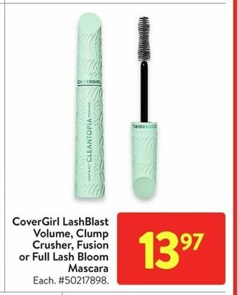 Walmart CoverGirl Lash Blast Volume, Clump Crusher, Fusion or Full Lash Bloom Mascara offer