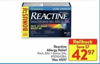 Walmart Reactine Allergy Relief offer