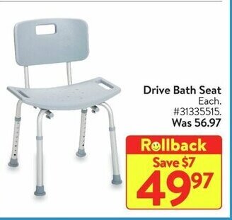 Walmart Drive Bath Seat offer