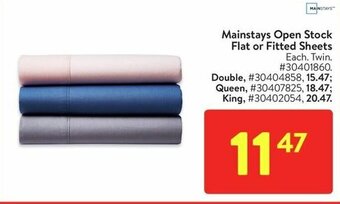 Walmart Mainstays Open Stock Flat or Fitted Sheets offer