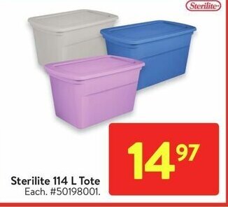 Walmart Sterilite 114 L Tote offer