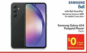 Walmart Samsung Galaxy A54 Postpaid Phone offer