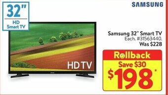 Walmart Samsung 32" Smart TV offer