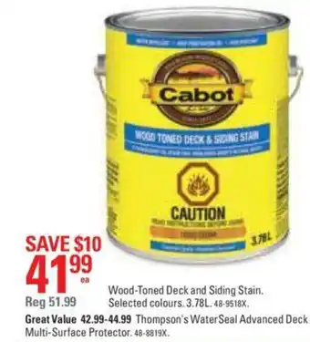 Canadian Tire Wood-Toned Deck and Siding Stain offer