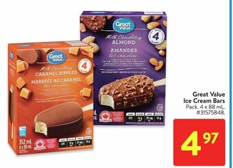 Walmart Great Value Ice Cream Bars offer