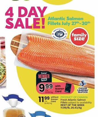 Sobeys Fresh Atlantic Salmon Fillets offer