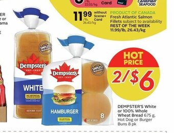 Sobeys DEMPSTER'S White or 100% Whole Wheat Bread offer