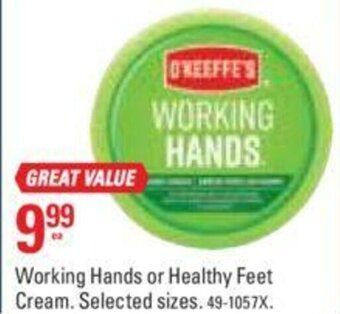 Canadian Tire Working Hands or Healthy Feet Cream offer