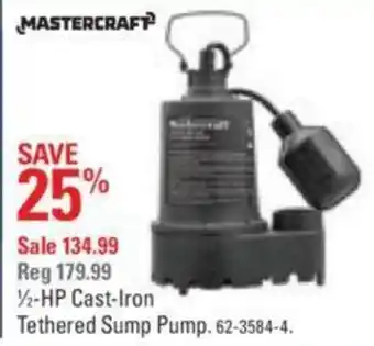 Canadian Tire HP Cast-Iron Tethered Sump Pump offer