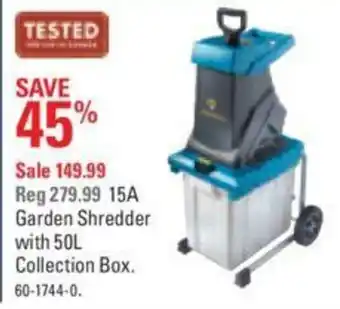Canadian Tire 15A Garden Shredder with 50L Collection Box offer