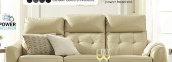 Leon's Wexner leather dual power reclining sofa - colby stone offer