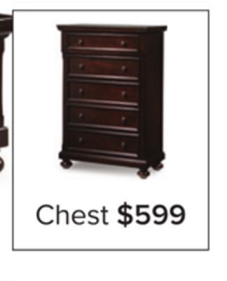 Leon's Chester 5 drawer chest - cherry offer