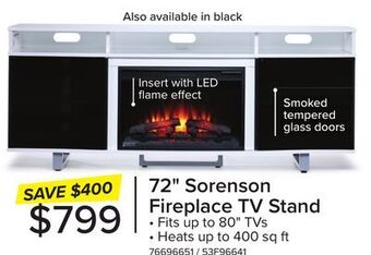 Leon's Sorenson fireplace tv stand - white offer