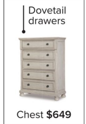 Leon's Windchester 5 drawer chest - antique white offer
