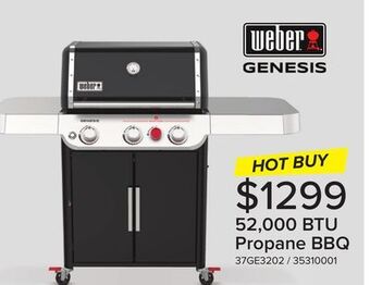 Leon's Weber genesis e-325s 3-burner 52,000 btu propane bbq in black - 35310001 offer