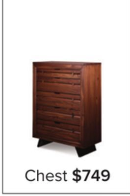 Leon's Camila 5 drawer chest - rustic brown offer