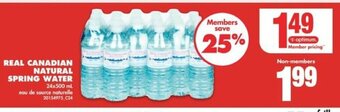 No Frills REAL CANADIAN NATURAL SPRING WATER 24x500 mL offer