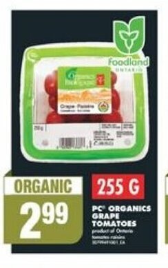 No Frills PC ORGANICS GRAPE TOMATOES offer