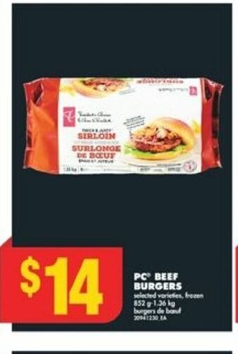 No Frills PC BEEF BURGERS offer