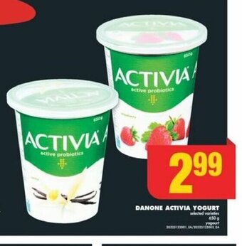 No Frills DANONE ACTIVIA YOGURT offer