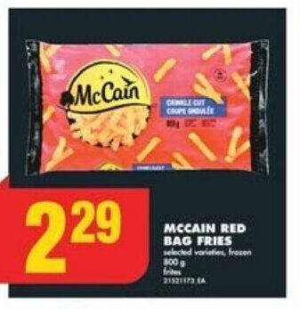 No Frills MCCAIN RED BAG FRIES offer